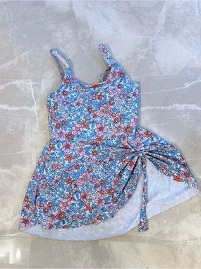Floral Tie-Side One-Piece Swimsuit with Tummy Control